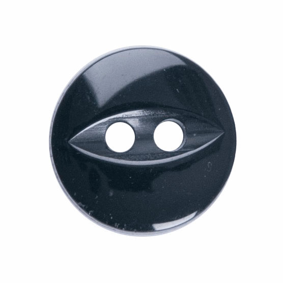 Fish Eye Buttons Black 10mm