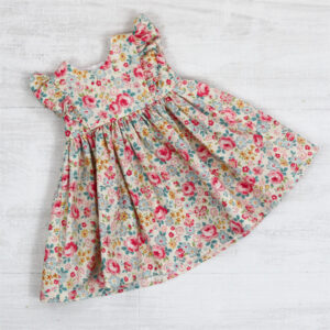 Flutter Frill Dress - Cream Floral Fabric