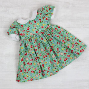 Peter Pan Dress - Green Tulip Fabric