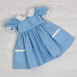 Peter Pan Dress - Plain Blue Fabric