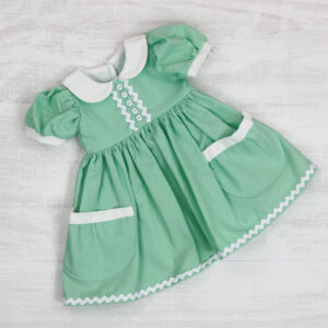 Peter Pan Dress - Plain Green Fabric