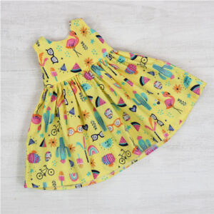 Sleeveless Dress - Yellow Cactus Fabric